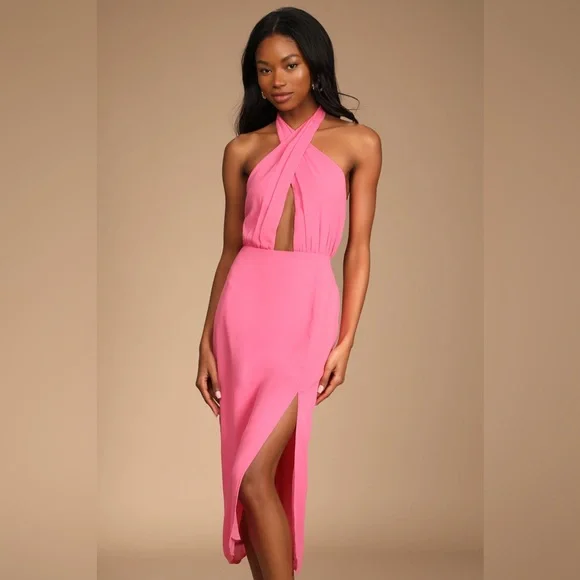 NWT Lulus halter midi dress - Picture 1 of 11